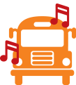 musical school bus icon